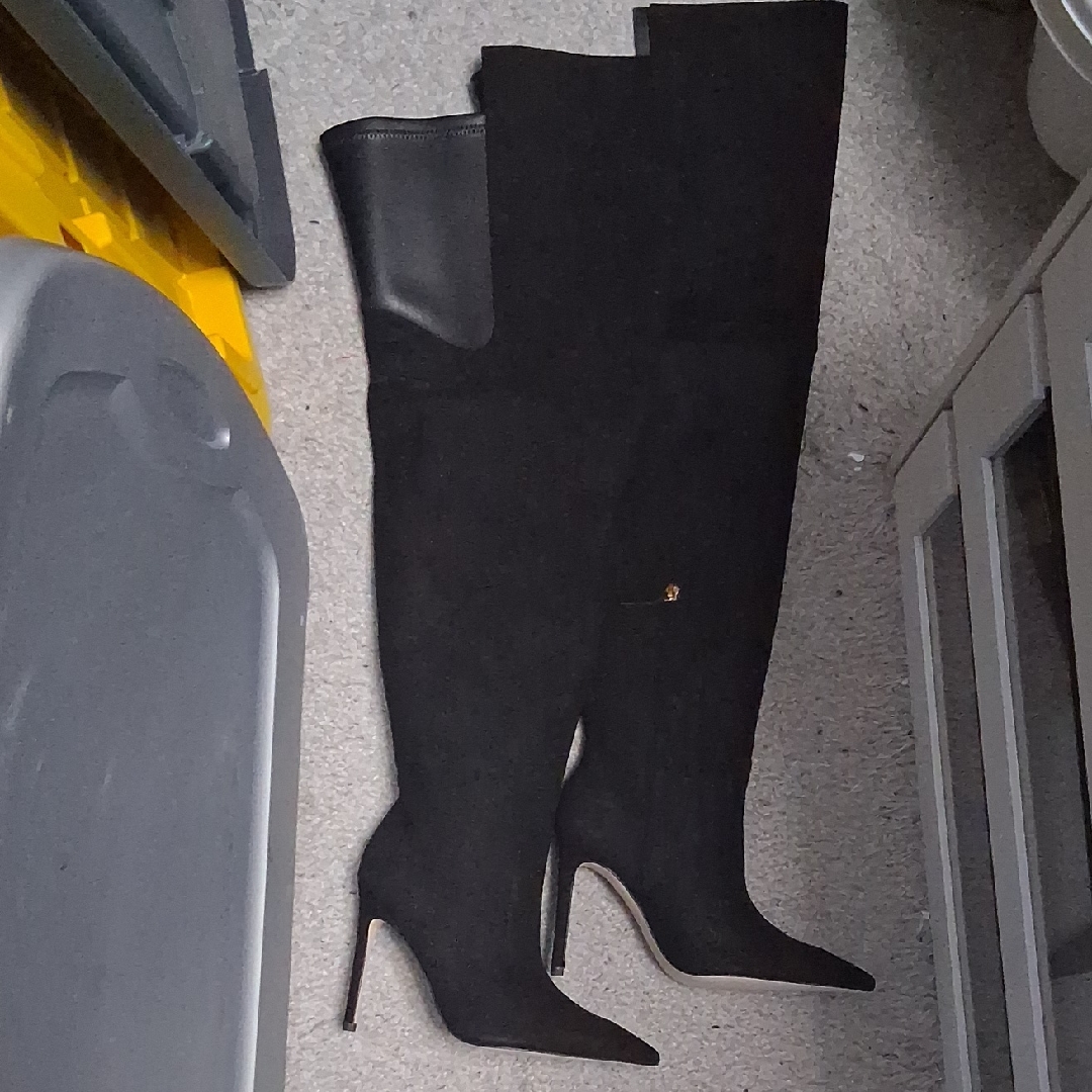 Black Over-The-Knee Pointed Toe Stiletto Boots